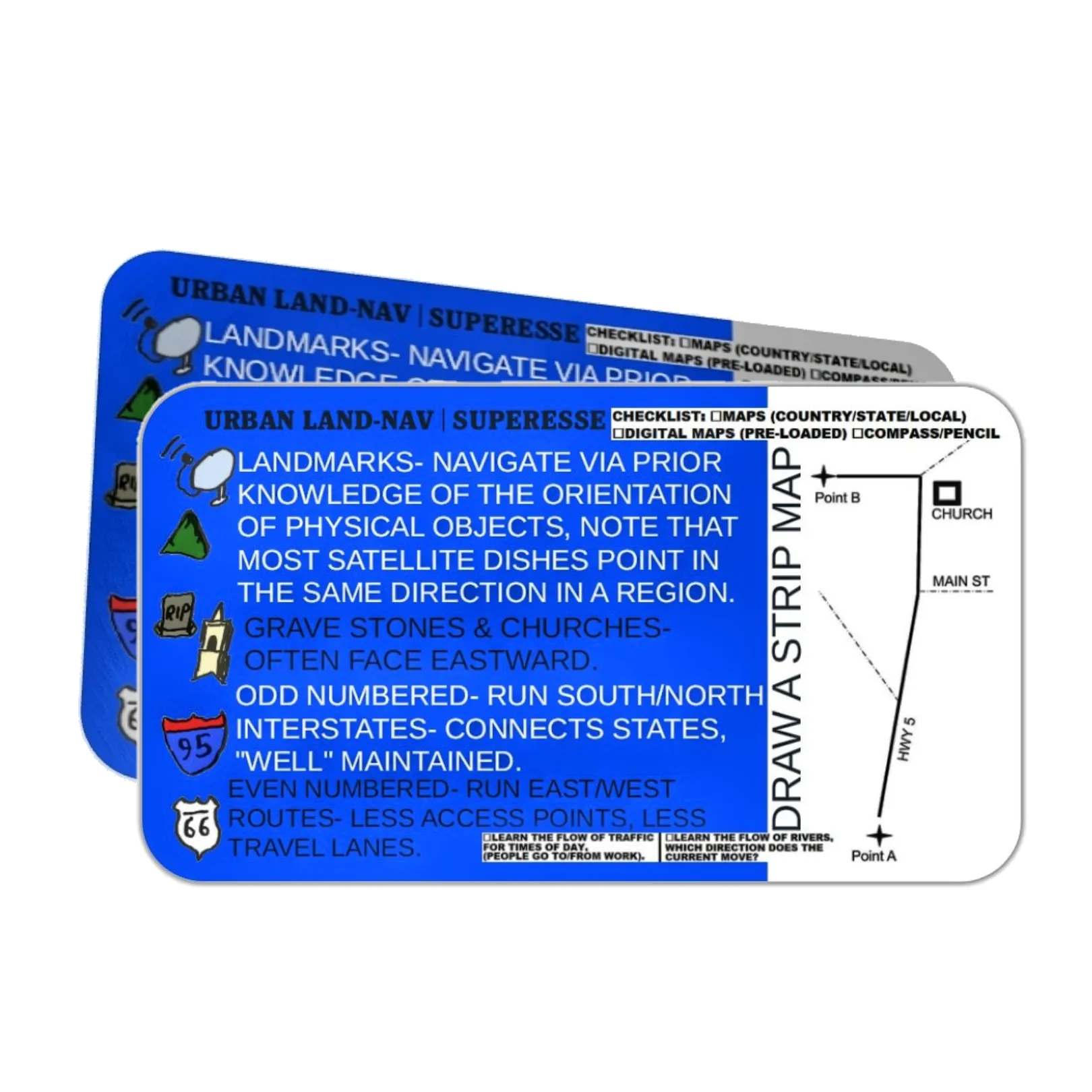 Urban Land Nav Decal - Divergent navigational reference for roads and cities