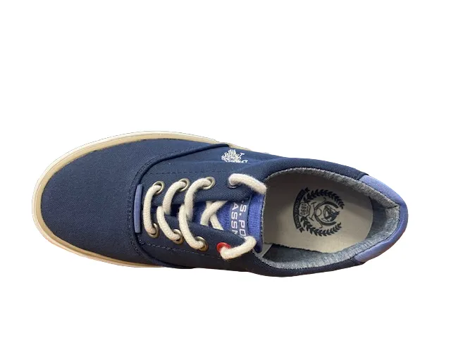 US Polo Assn. boy's shoe in Troy-DKBL GALAB4174S8/C1 dark blue canvas