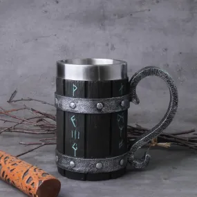 Viking Drinking Beer Mug Norse Runes