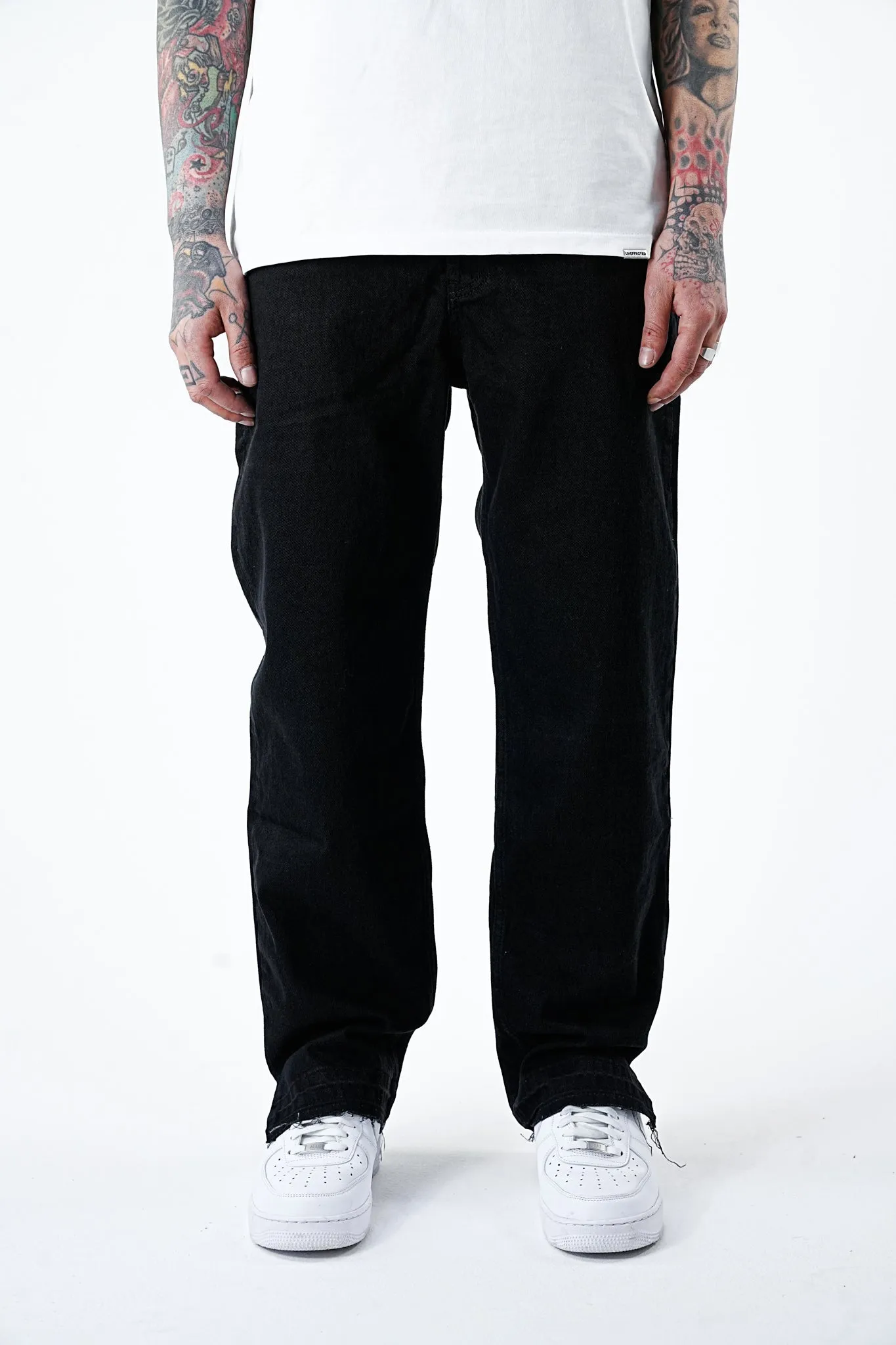 Wide Fit Free Cut Basic Black Denim - UF4006