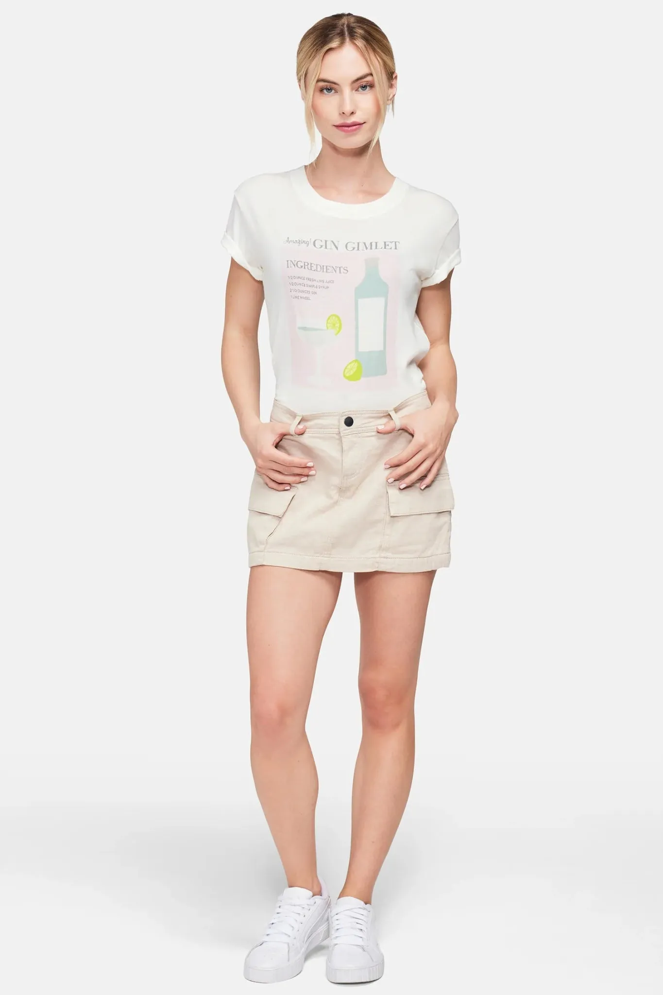 Wildfox Gin Gimlet Charlie Crop Tee