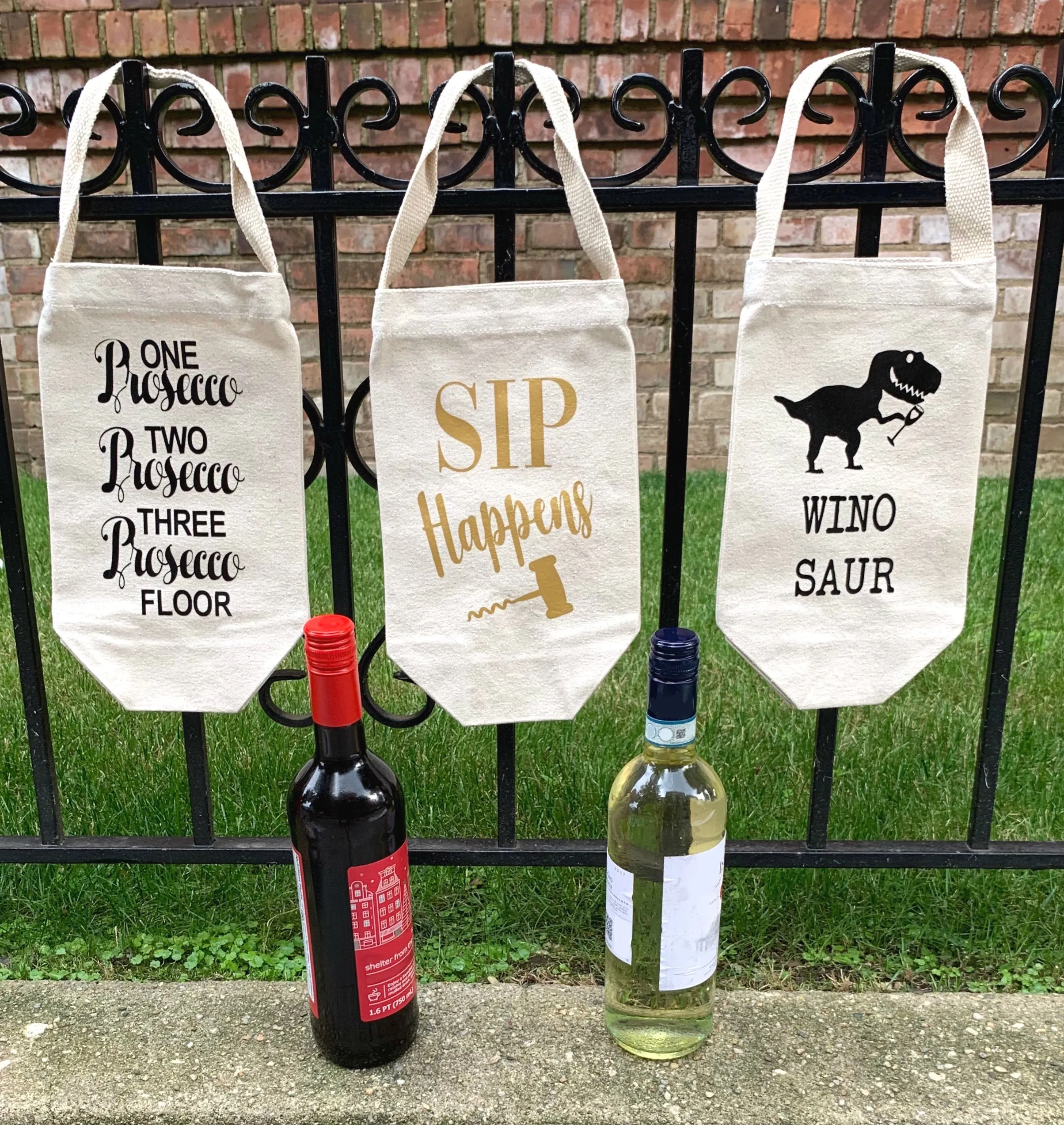 Winosaur Canvas Wine Bag | Bottle Bag