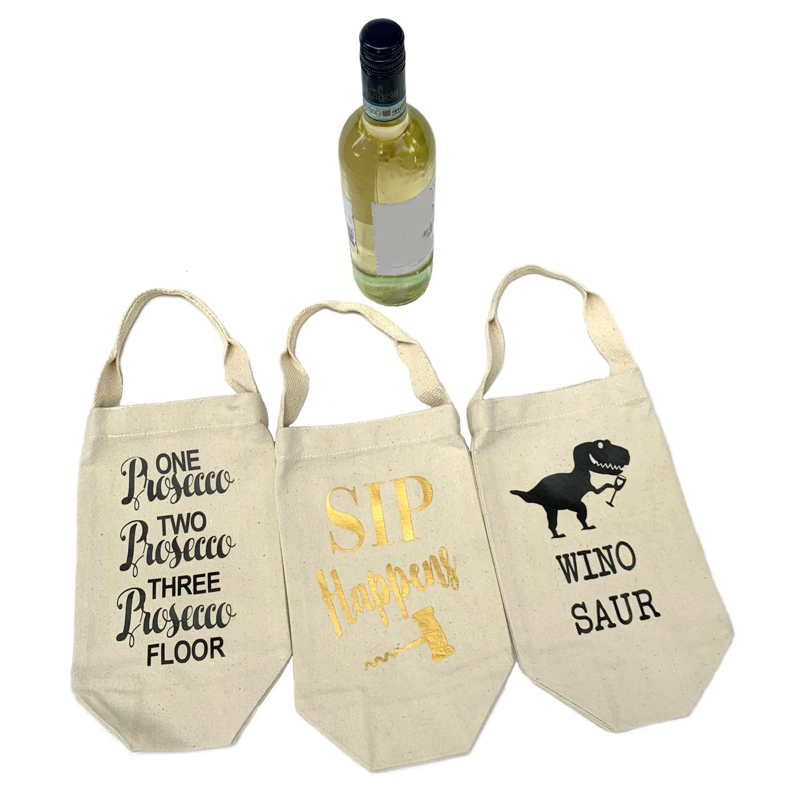 Winosaur Canvas Wine Bag | Bottle Bag