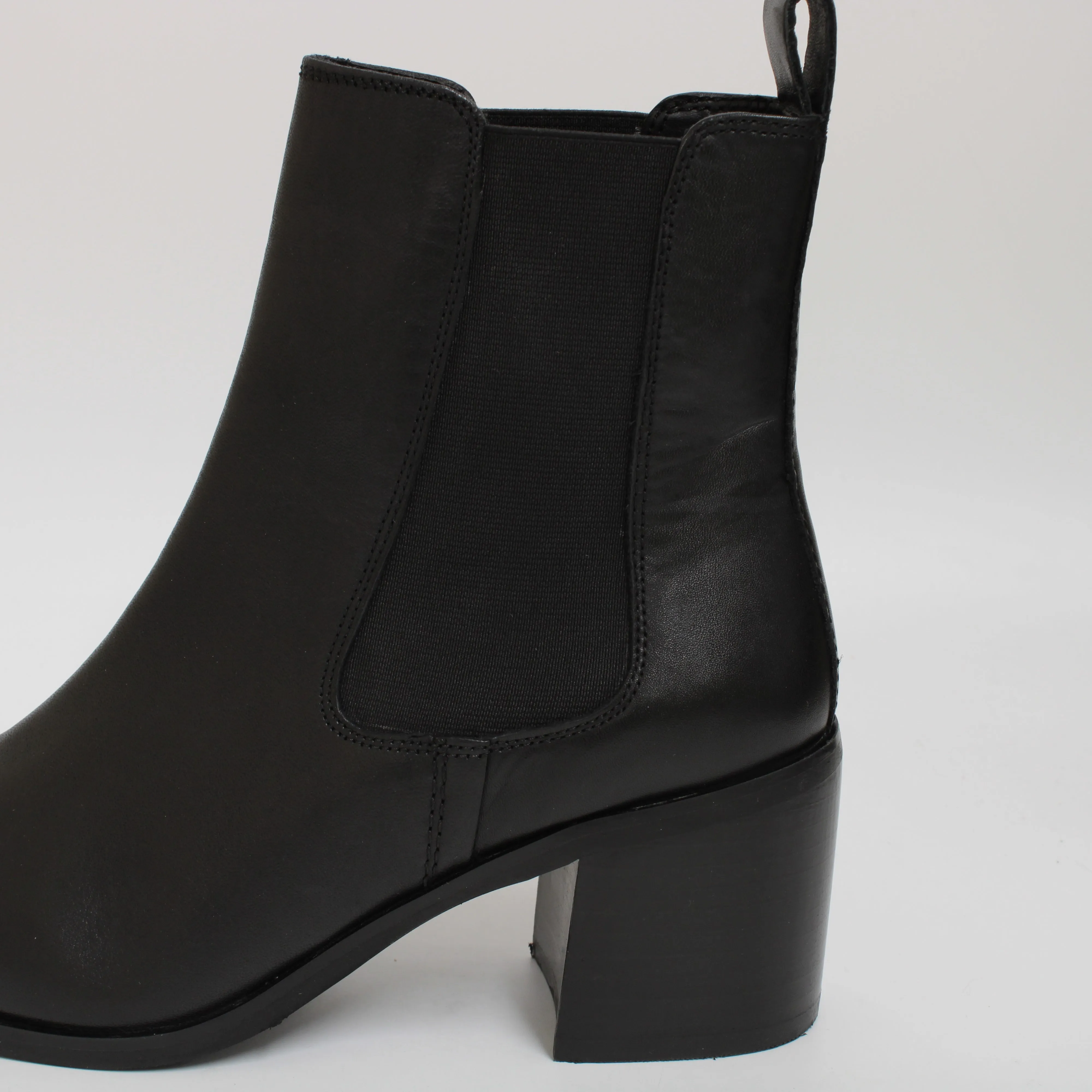 Womens Office Aspect Block Heel Chelsea Boots Black Leather