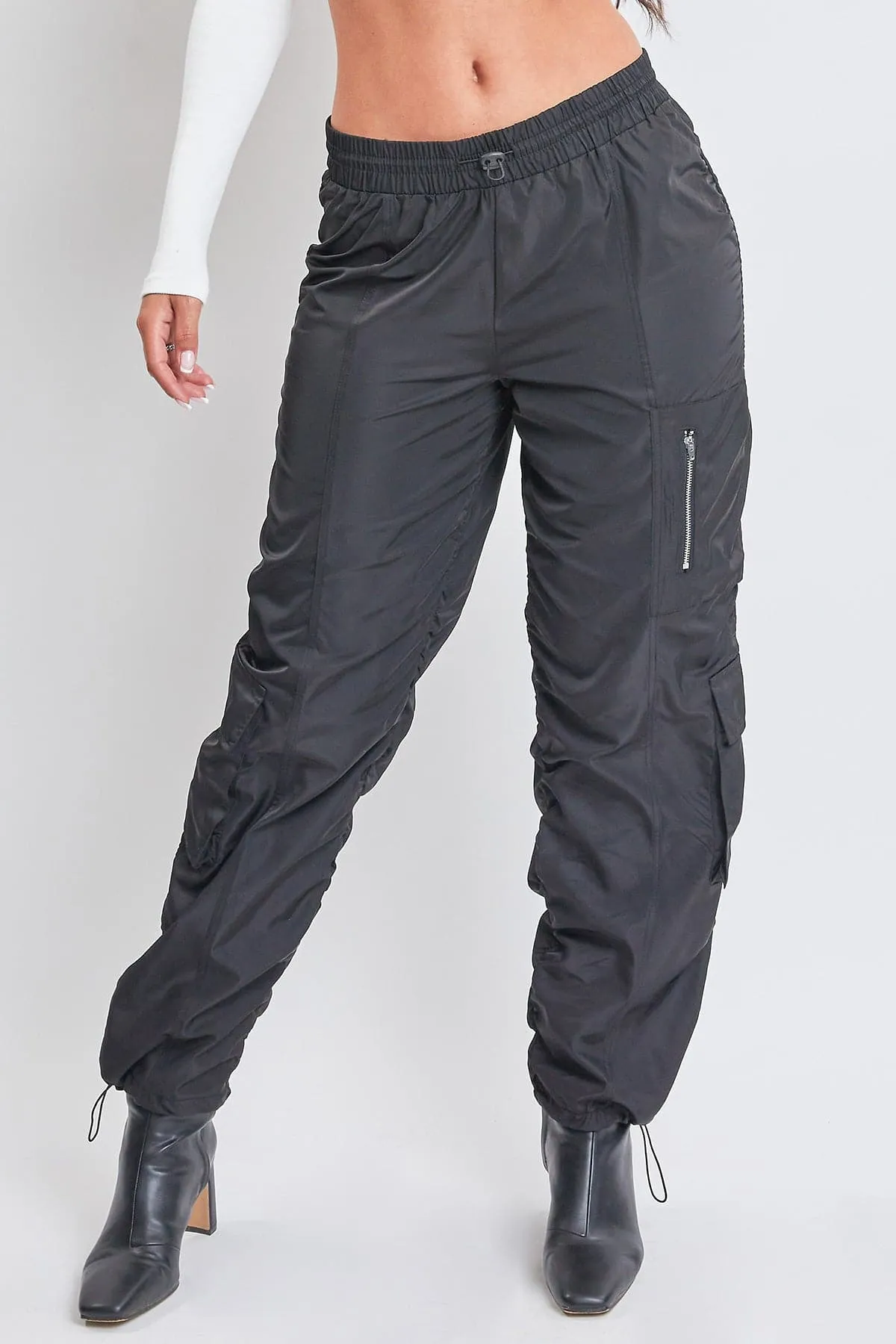 Women's  Rouched Nylon Cargo Joggers