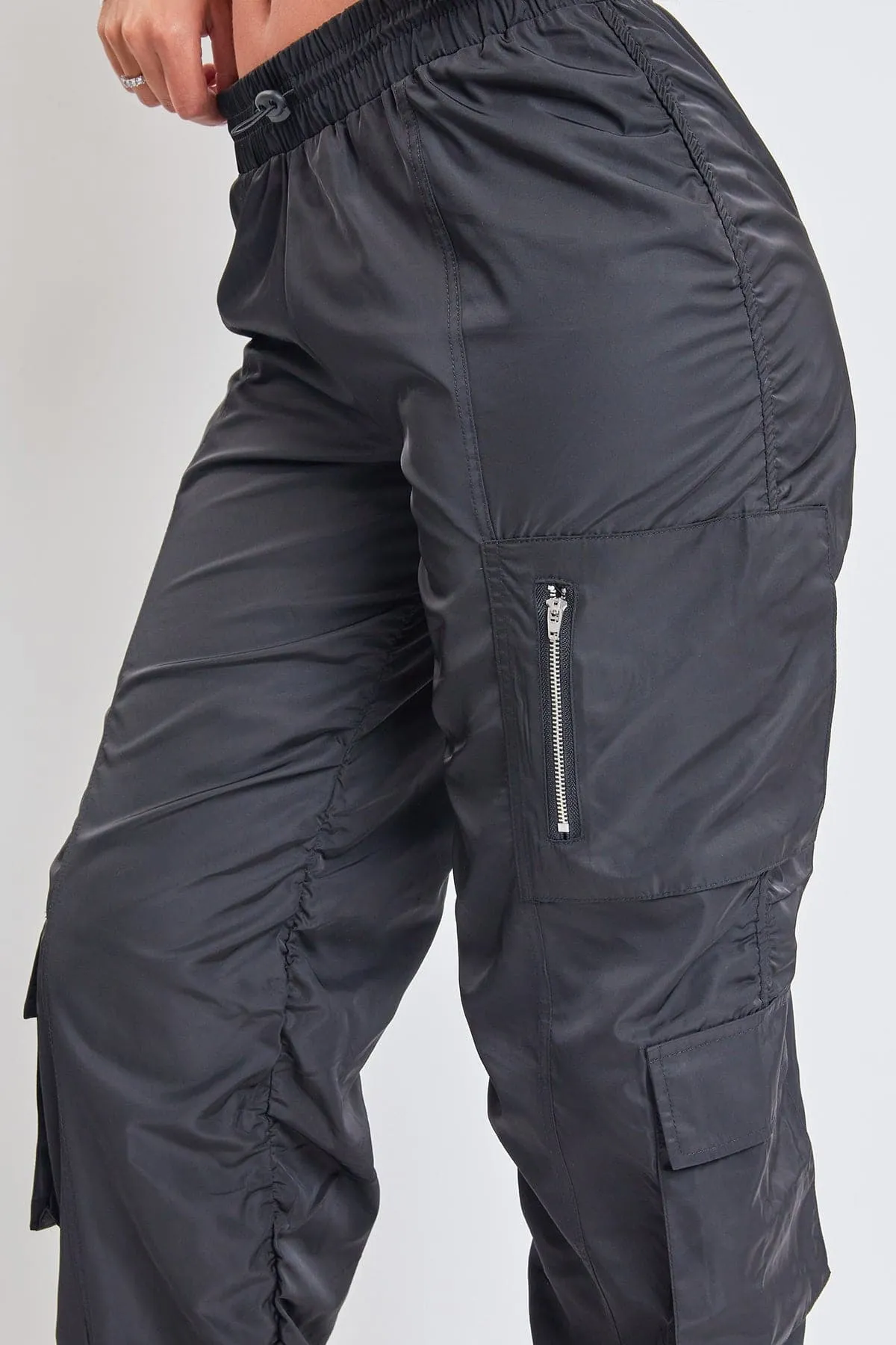 Women's  Rouched Nylon Cargo Joggers