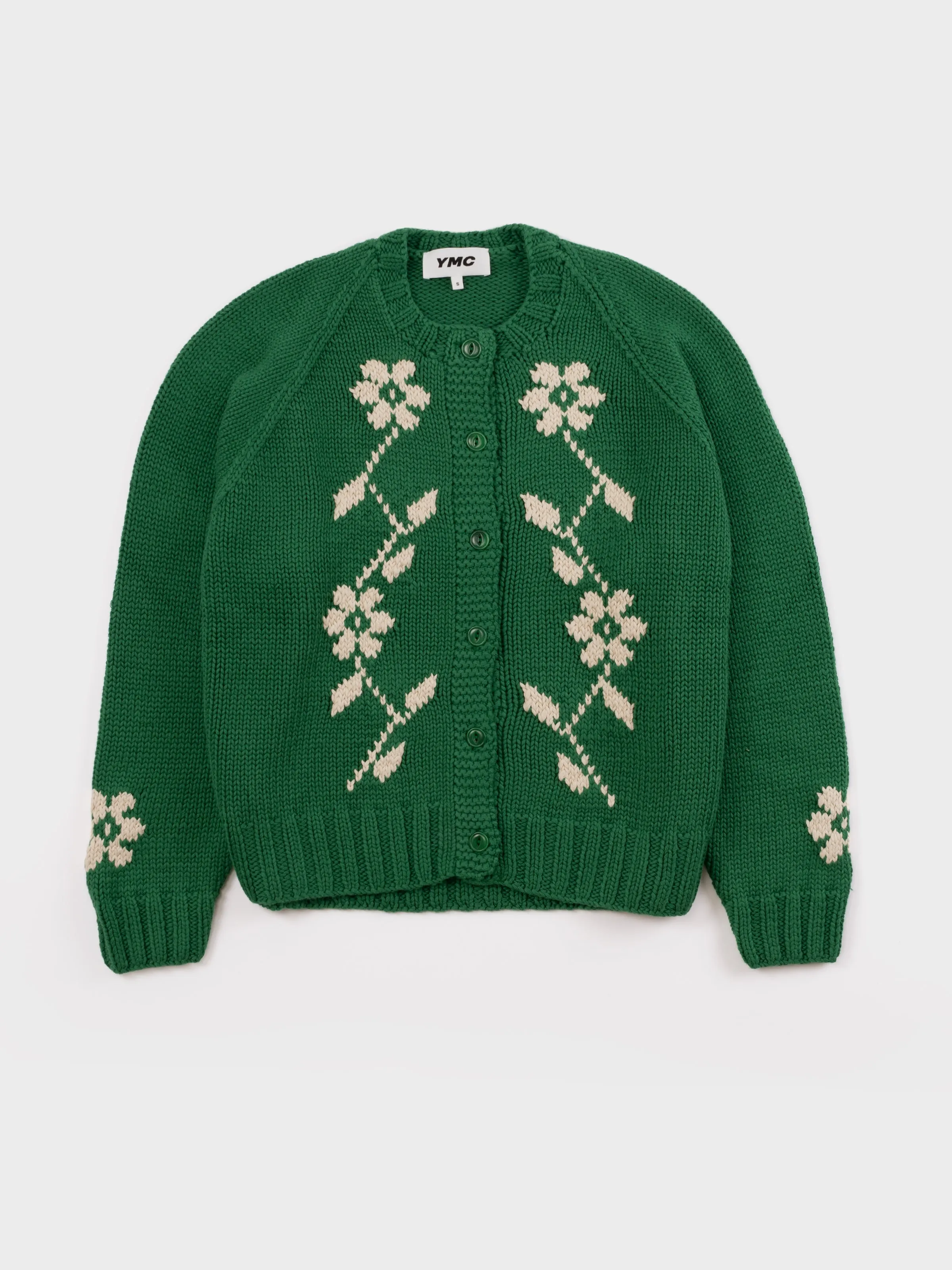 YMC Atomic Cardigan - Green/Ecru