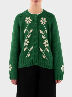 YMC Atomic Cardigan - Green/Ecru