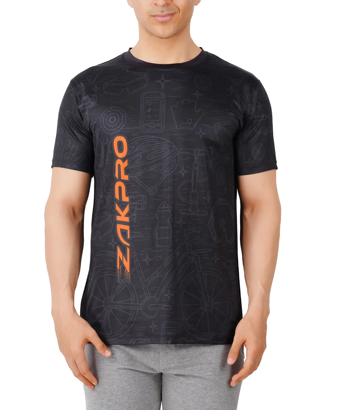 ZAKPRO Sports Tees for Men (Tone Black)