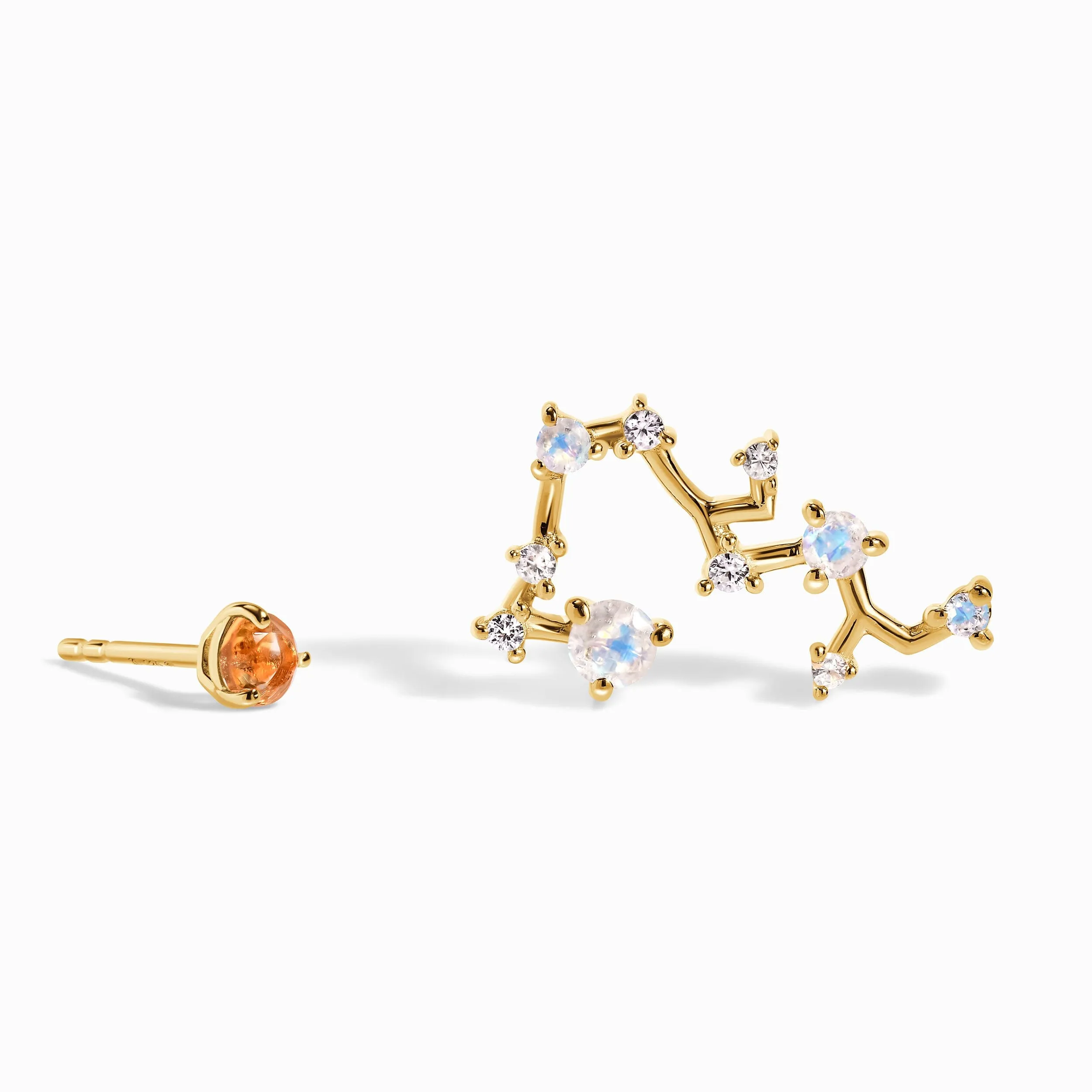 Zodiac Birthstone Studs - Sagittarius Citrine