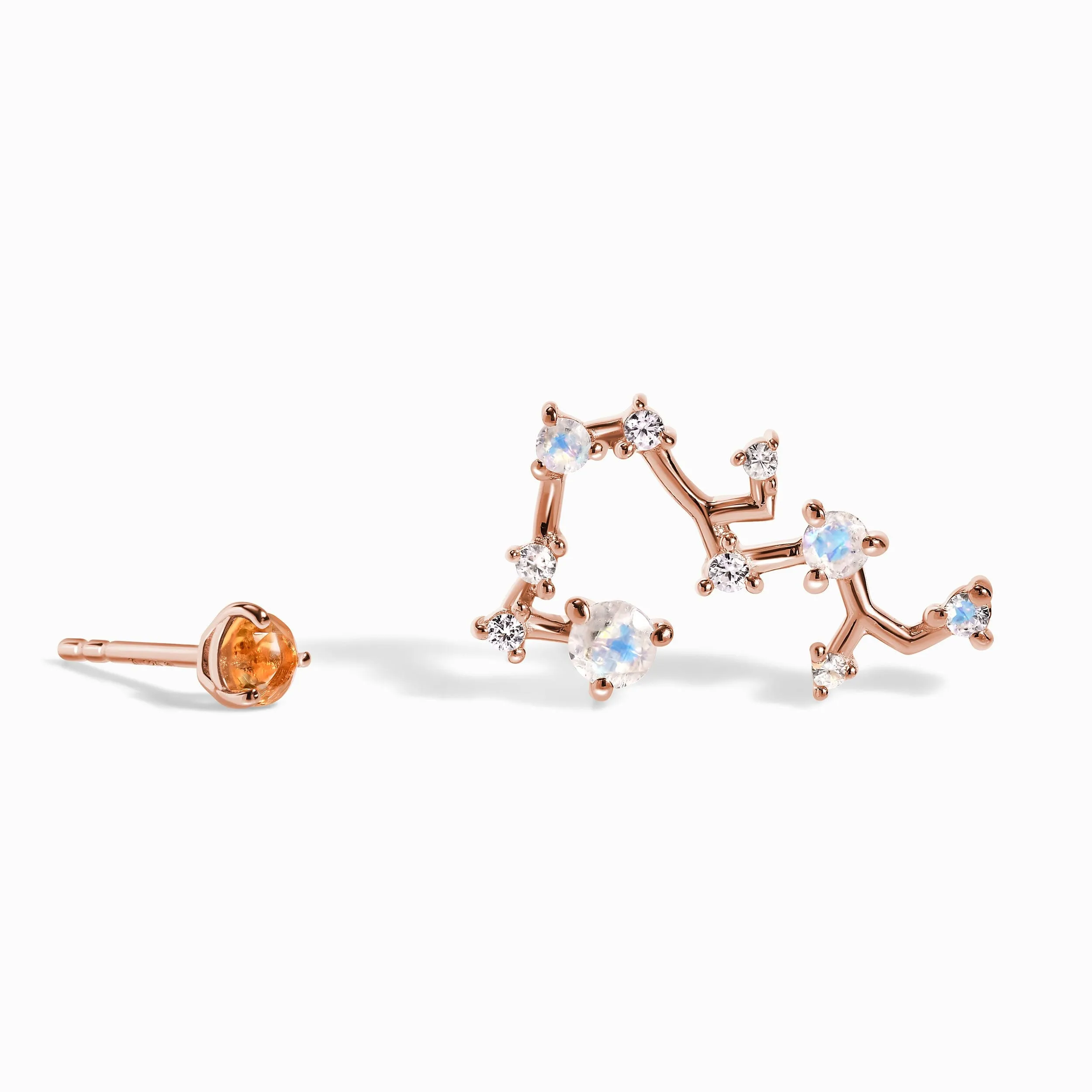 Zodiac Birthstone Studs - Sagittarius Citrine